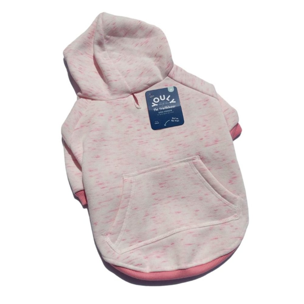 YOULY Trailblazer Medium Pink Space Dye Dog Hoodie with Pocket New Pet Apparel - Picture 1 of 4